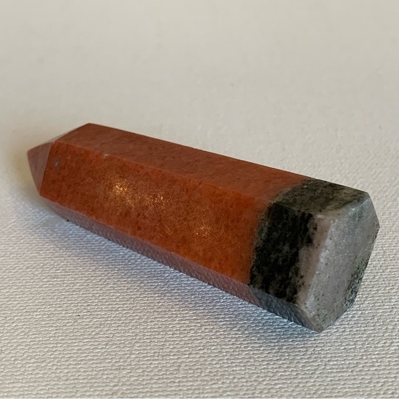 Red Calcite Crystal Tower Healing Point Obelisk Chakra Stone Reiki Wand 3.2" 68g - Picture 3 of 14